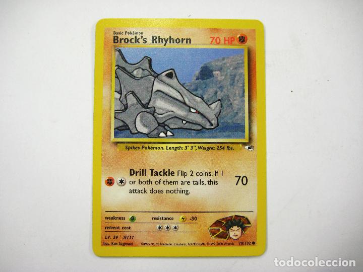 1995 rhyhorn pokemon card Brock's Rhyhorn (22/132) [Gym Heroes Unlimited]