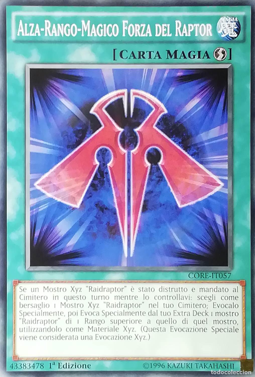 Trading Cards: Carta YUGIOH-Alza-Rango-Magico Forza del Raptor-CORE-IT057-ITA-EX-Common 1.Ed - Konami