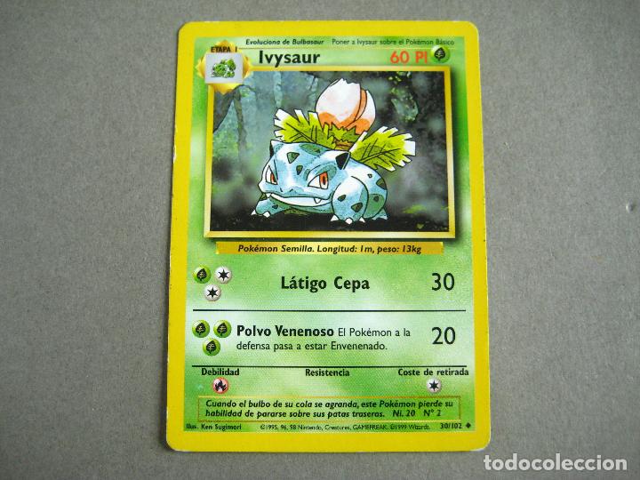 carta pokemon ivysaur 30/102 edicin espaola. - Buy Antique trading cards  on todocoleccion
