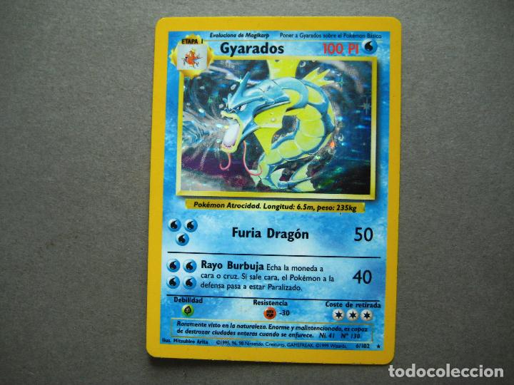 Cartas Colecion&aacute;veis: CARTA POKEMON GYRADOS HOLO 6/102 EDICI&Oacute;N ESPA&Ntilde;OLA. BS TCG SPANISH EDITION TRADING CARD