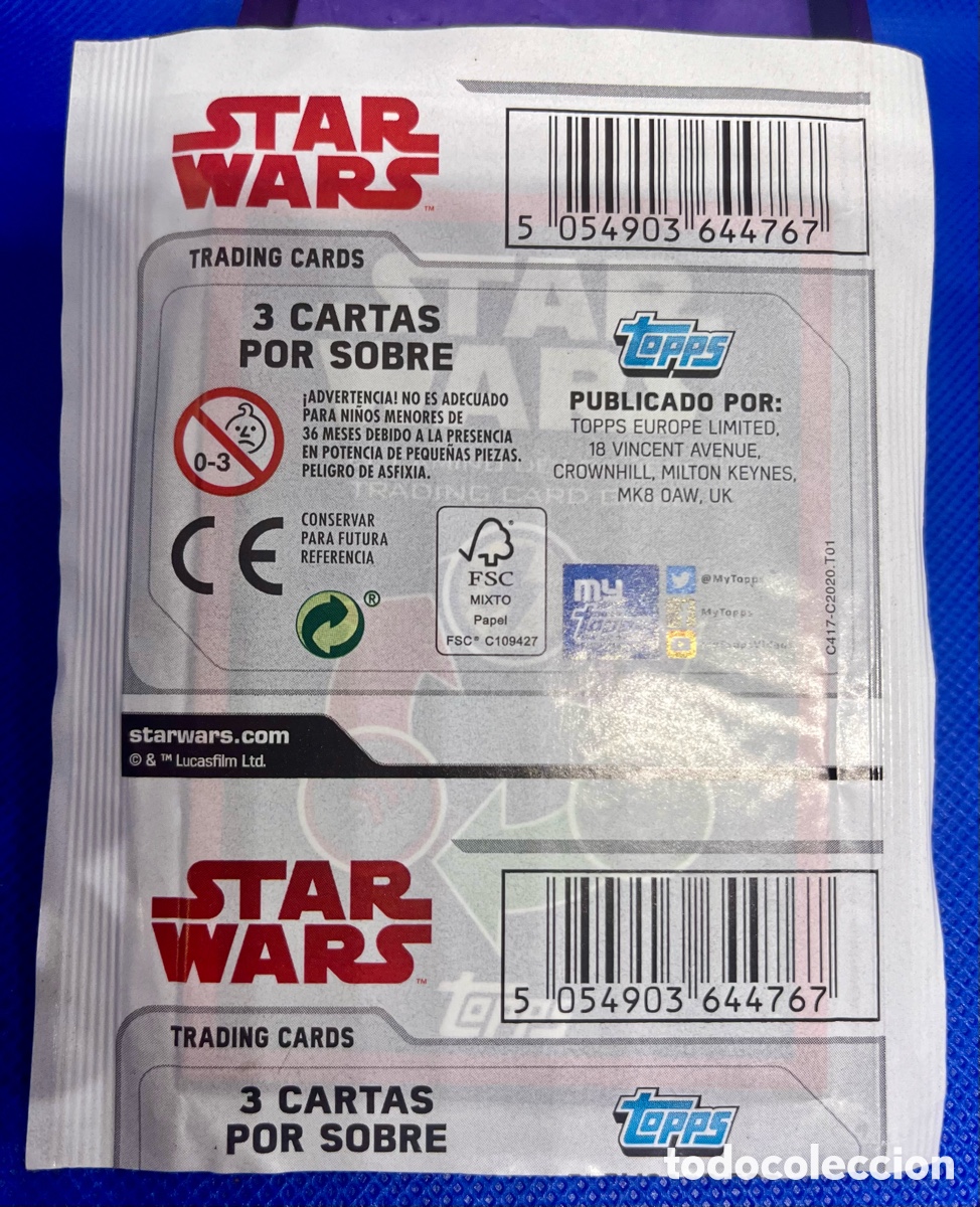 Trading cards: SOBRE STAR WARS ( 3 cromos ) Carrefour - Foto 2
