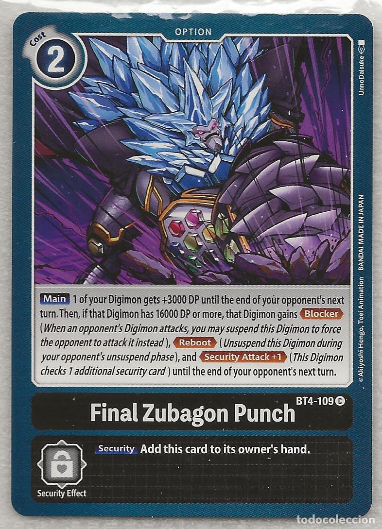 Trading Cards: Digimon TCG 2020 BT4-109 Final Zubagon Punch