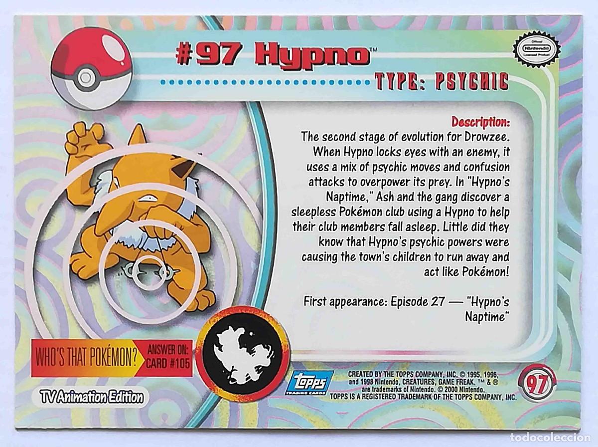 Trading cards: Pokemon TV Animation 2000 # 97 Hypno. - Foto 2