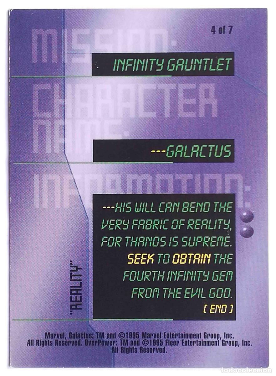 Trading cards: Mission Infinity Gauntlet - Galactus (4 de 7) Marvel Over Power - Foto 2