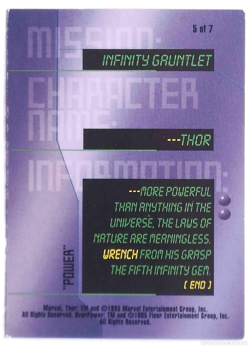 Trading cards: Mission Infinity Gauntlet - Thor (5 de 7) Marvel Over Power - Foto 2