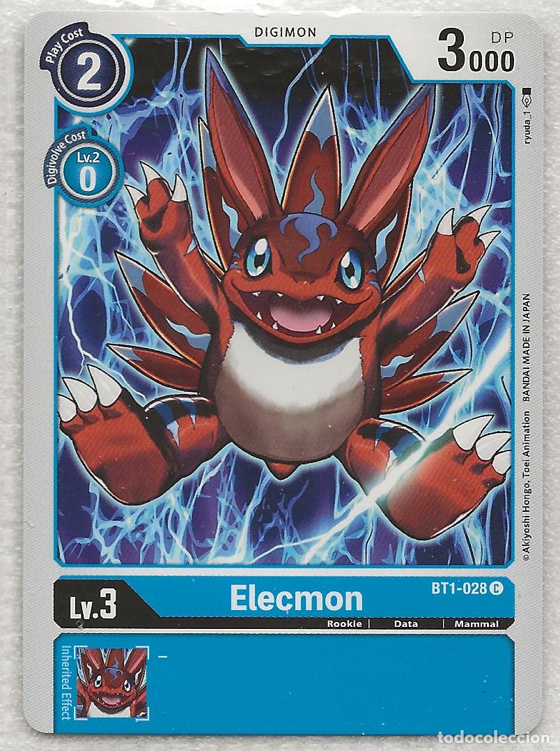 Trading cards: Digimon TCG 2020 BT1-028 Elecmon - Foto 1