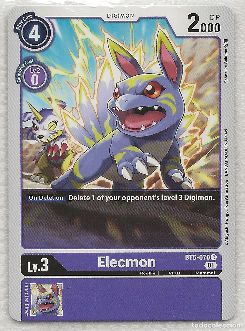 Trading cards: Digimon TCG 2020 BT6-070 Elecmon - Foto 1