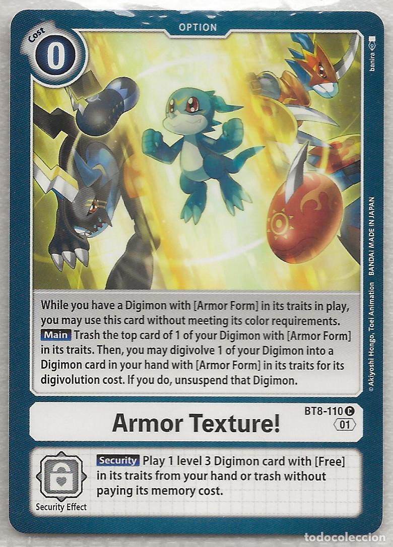 Trading Cards: Digimon TCG 2020 BT8-110 Armor Texture!