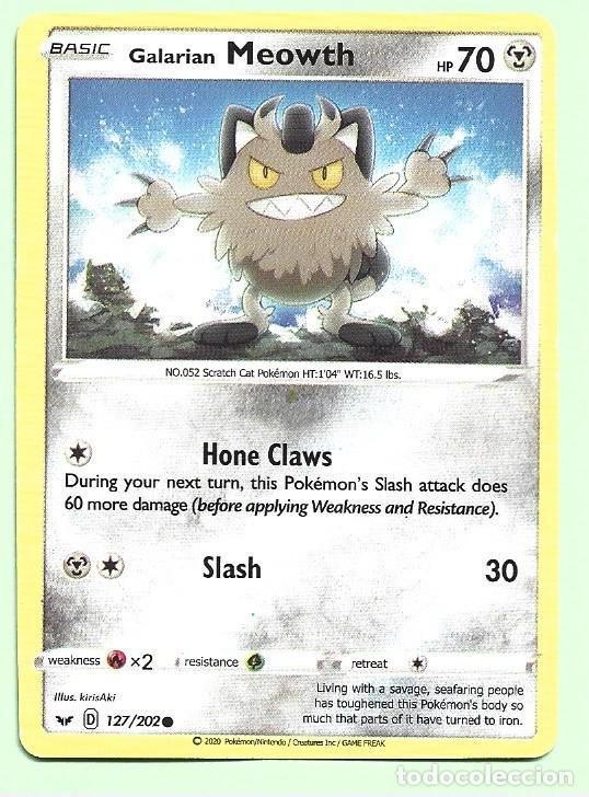 Trading cards: CROMOS DE POK&Eacute;MON MEOWTH - HP 70- 127 / 202 DEL A&Ntilde;O 2020
