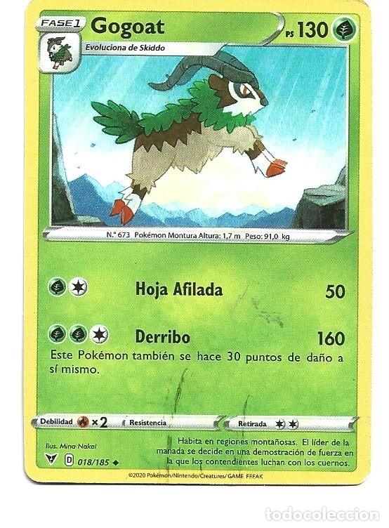 Trading Cards: CROMO DE POK&Eacute;MON GOGOAT PS 130 - 018 / 185 DEL A&Ntilde;O 2020