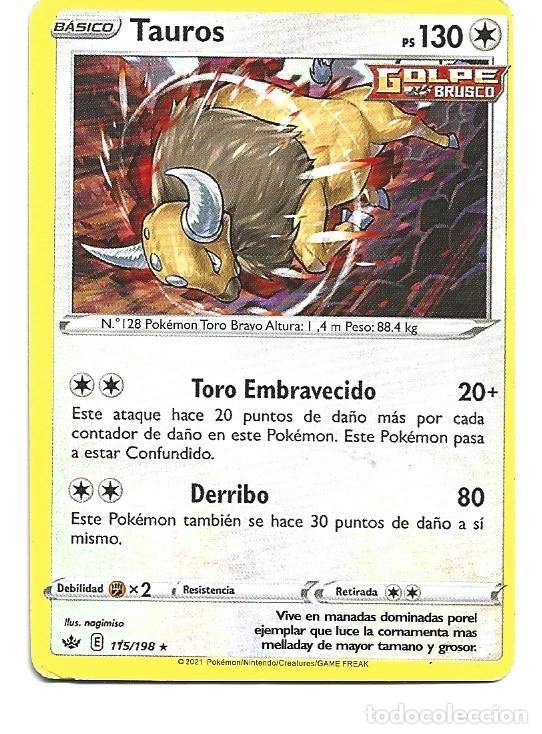 Trading cards: CROMO DE POK&Eacute;MON TAUROS PS 130 - 115 / 198 DEL A&Ntilde;O 2021
