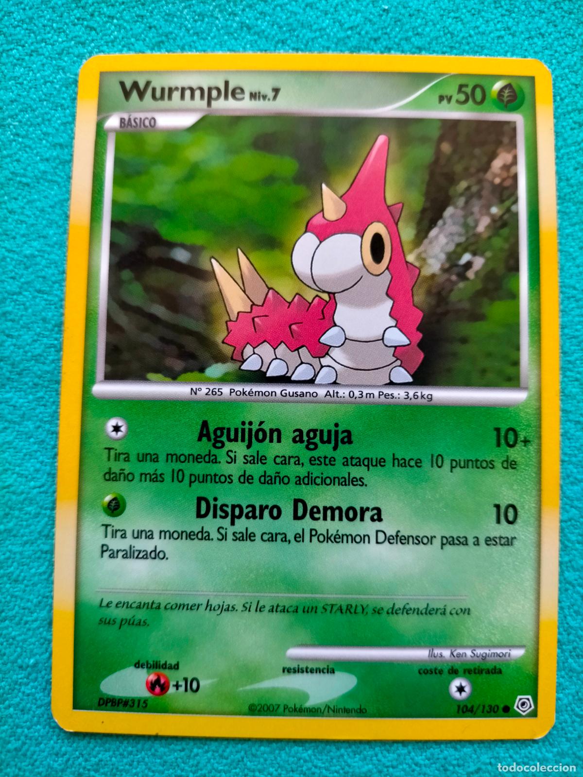 Trading Cards: Carta Pok&eacute;mon 2007 Diamante & Perla Spanish Espa&ntilde;ol 104/130 Wurmple Niv.7