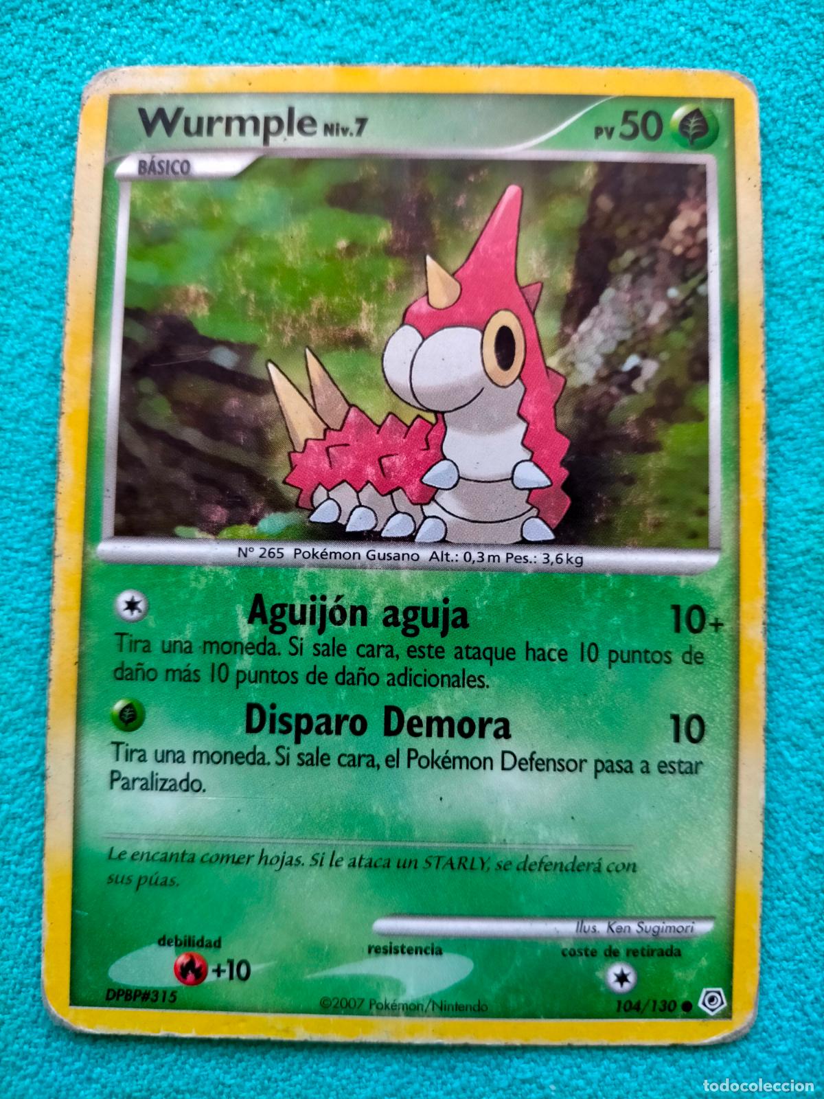 Cartas Colecion&aacute;veis: Carta Pok&eacute;mon 2007 Diamante & Perla Spanish Espa&ntilde;ol 104/130 Wurmple Niv.7