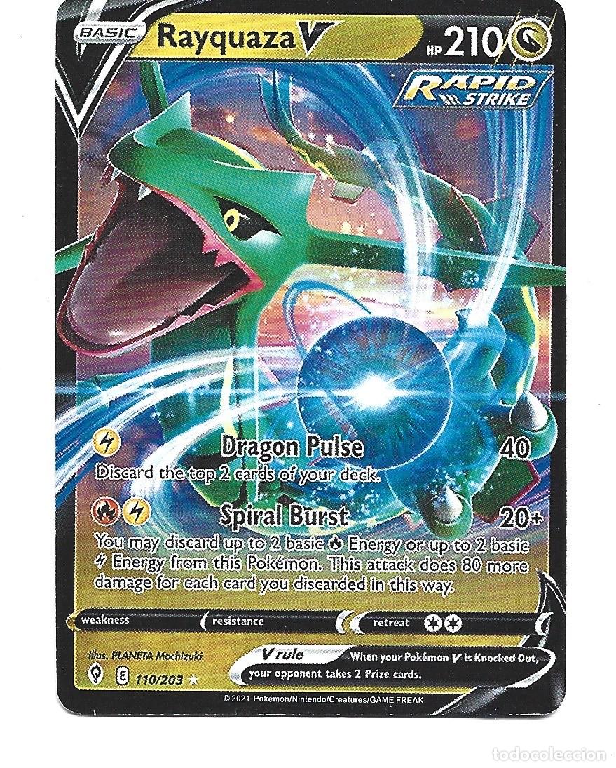 Trading cards: CROMO DE PANINI DE POKEMON PS 210 A&Ntilde;O 2021 TITULO BASIC RAYQUAZA V - Foto 1