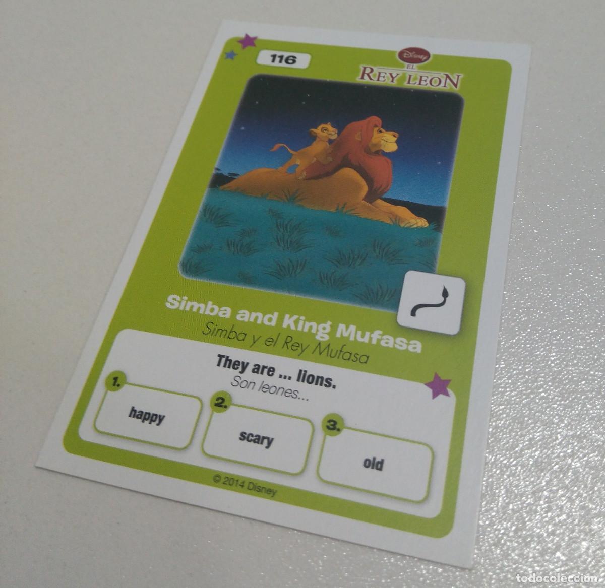 Trading Cards: 116 CARTA COLECCION mufasa simba rey leon lion king CLASICOS DISNEY HIPERCOR card trading ingles