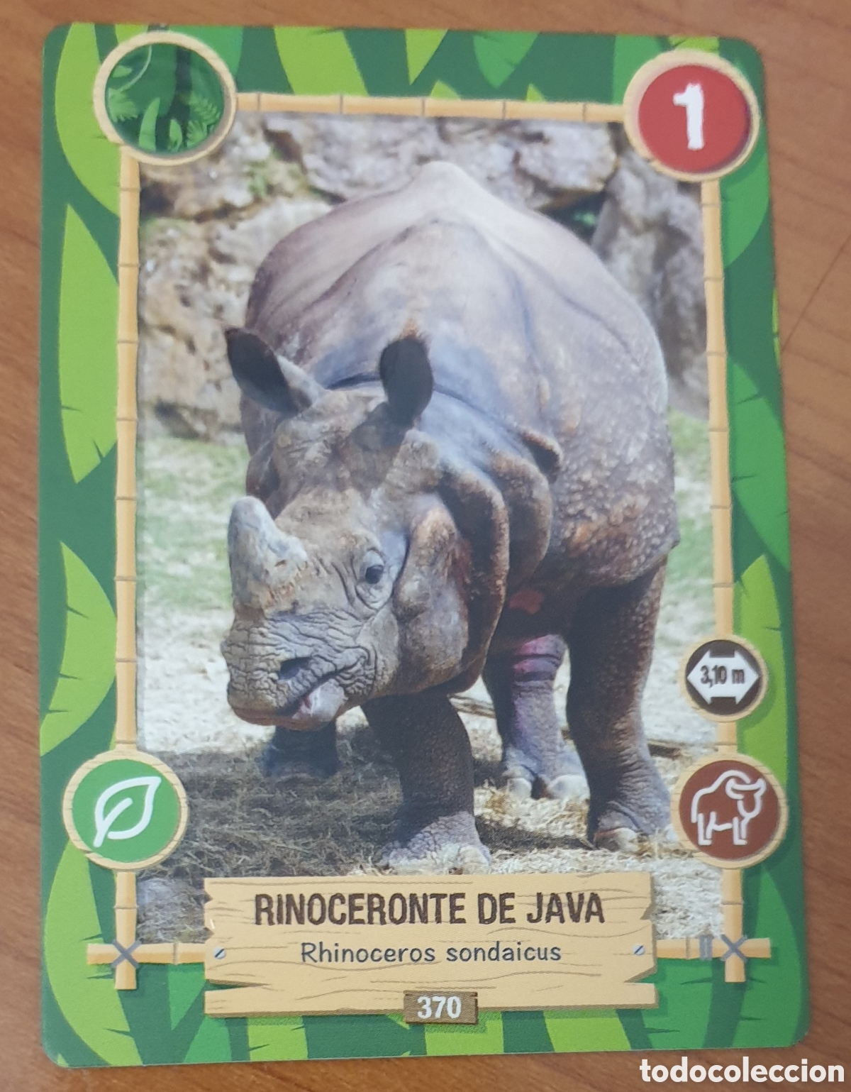 Trading cards: CARTA REWILD PANINI N&deg; 370 RINOCERONTE DE JAVA - Foto 1