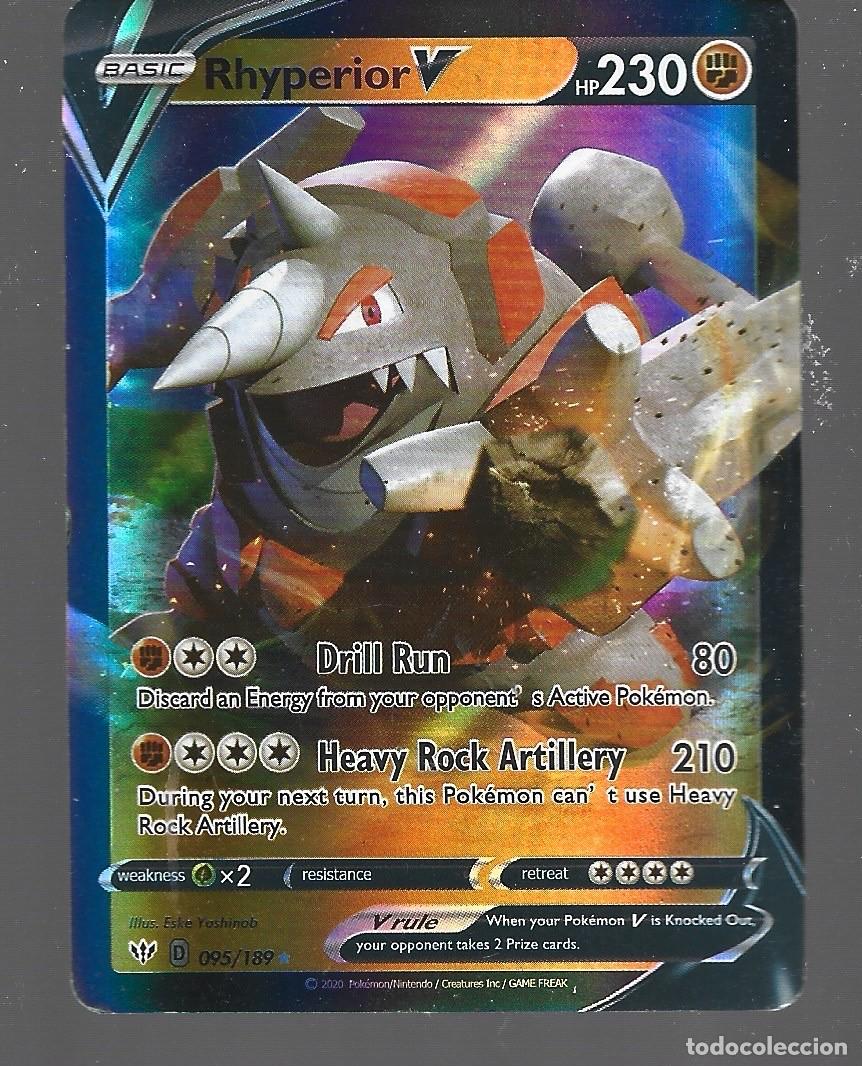 Trading cards: CROMOS DE POK&Eacute;MON DE BASIC RHYPERIOR V CV 230 095/189 DEL A&Ntilde;O 2020 - Foto 1