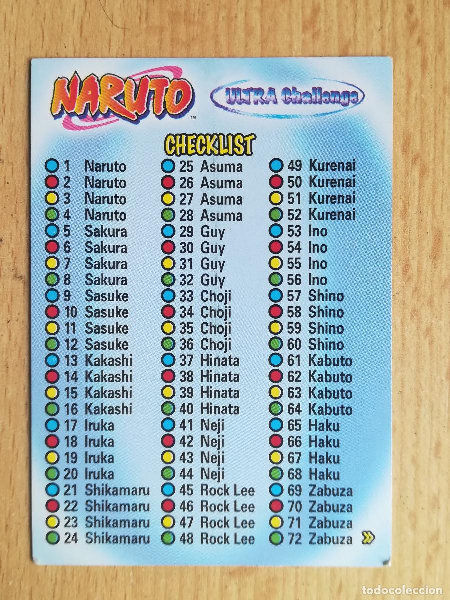 Trading cards: Naruto Ultra Challenge. Checklist. Panini. - Foto 1
