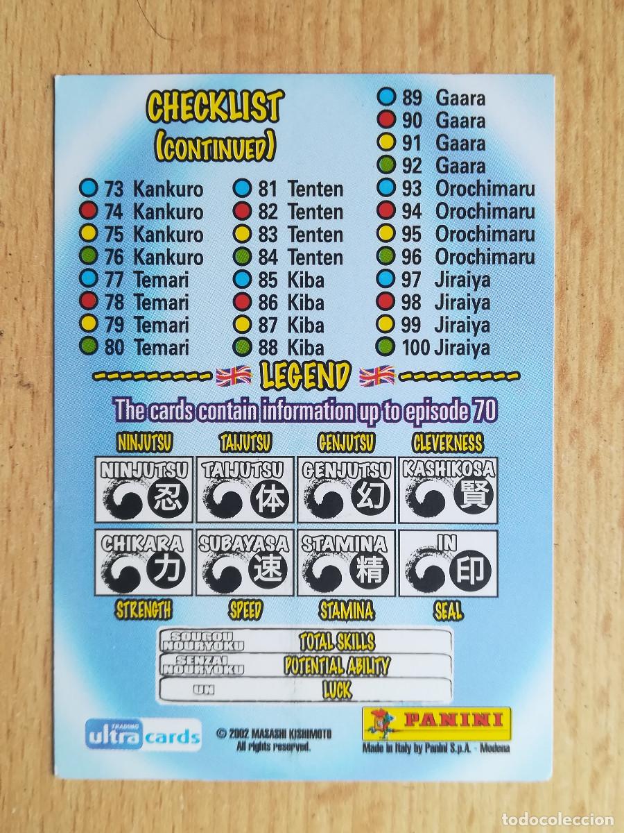Trading cards: Naruto Ultra Challenge. Checklist. Panini. - Foto 2
