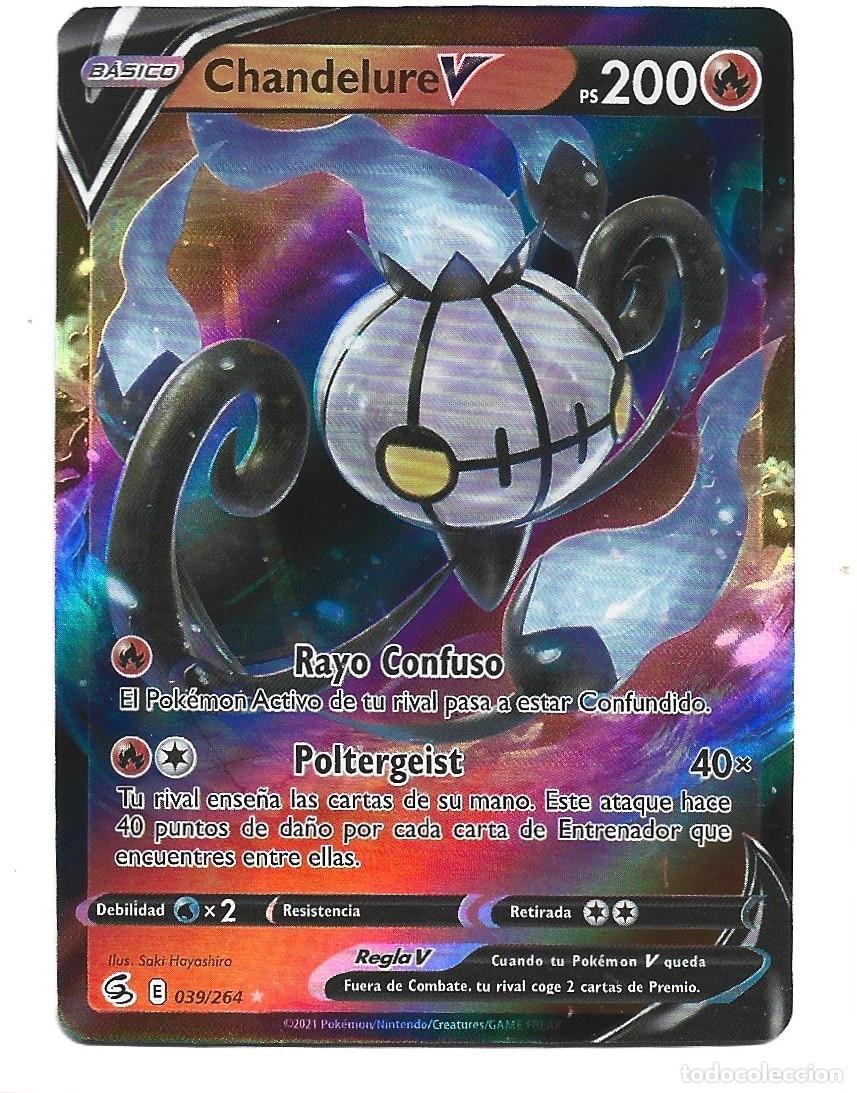 Trading cards: CROMO DE POK&Eacute;MON BASIC PS 200 CHANDELURE V A&Ntilde;O 2021 - Foto 1