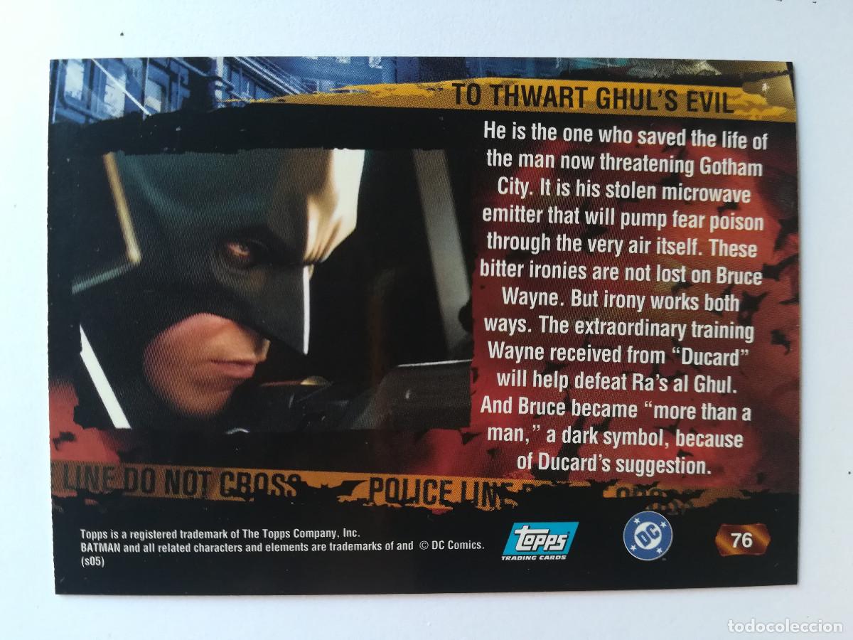Trading cards: Batman Begins Topps N&ordm; 76. - Foto 2