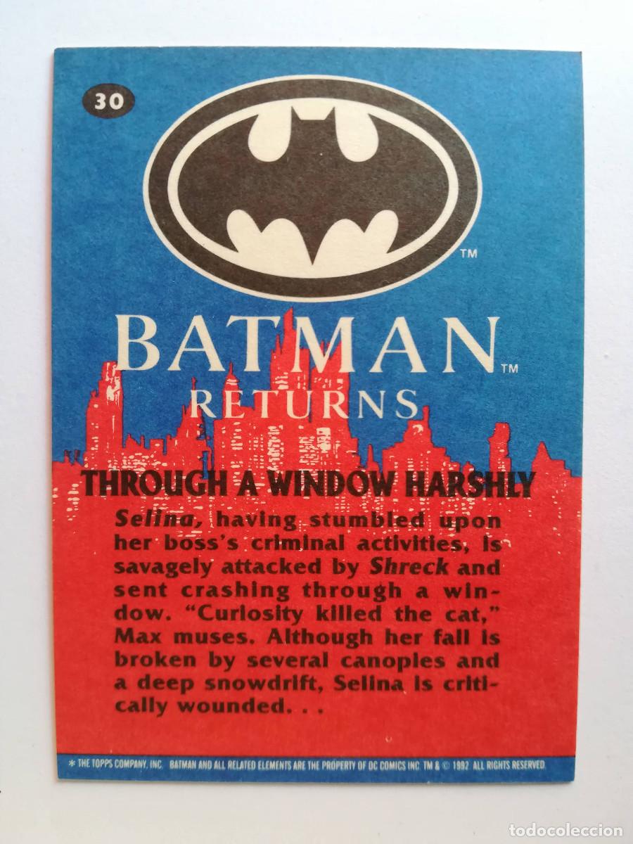 Trading cards: Batman Returns N&ordm; 30. Through a window harshly. Topps 1992. - Foto 2