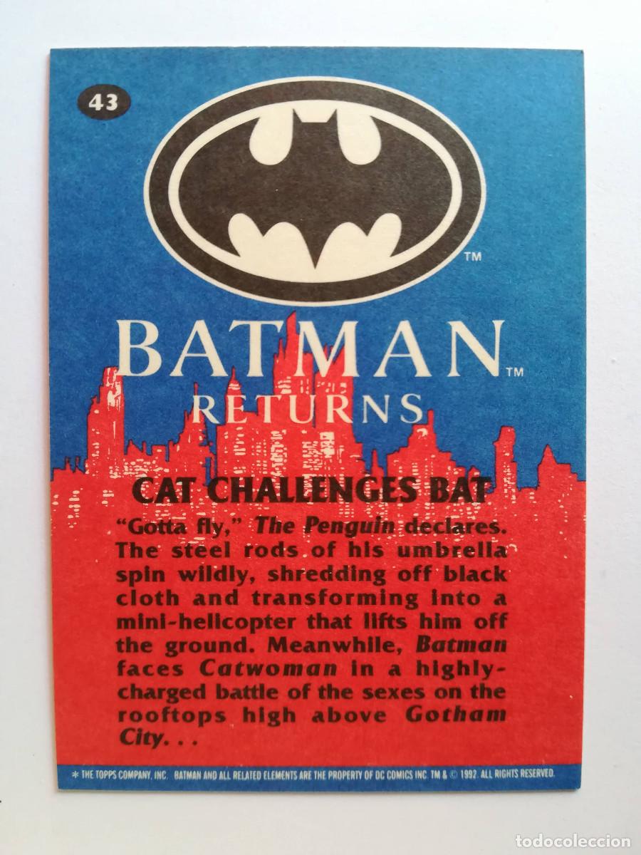 Trading cards: Batman Returns N&ordm; 43. Cat Challenges Bat. Topps 1992. - Foto 2