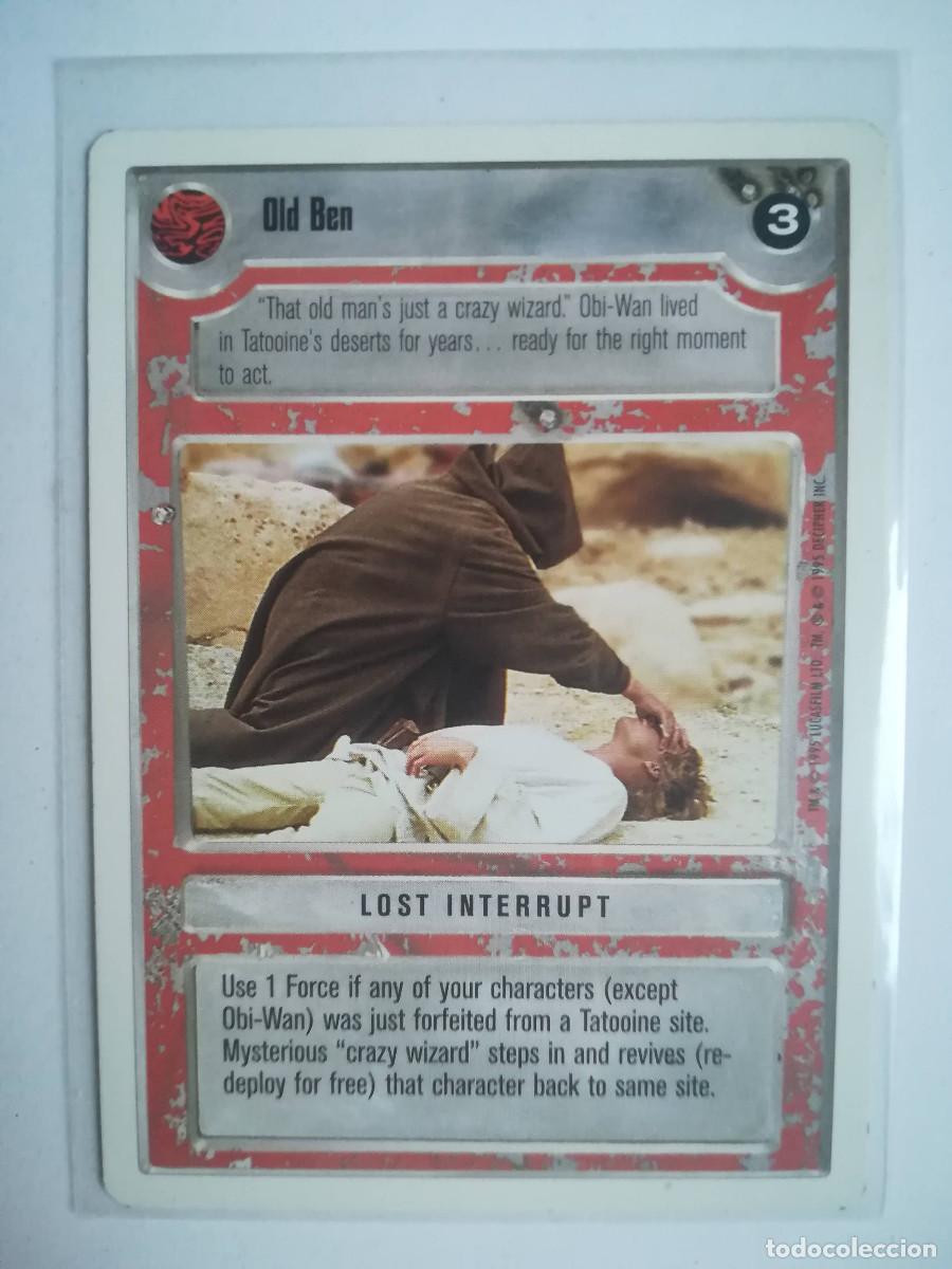 Trading cards: Star Wars CCG - Old Ben. Lost Interrupt - Borde blanco - Lucasfilm 1995.