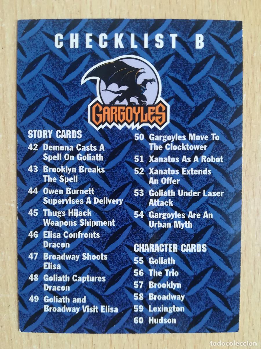 Trading cards: Gargoyles N&ordm; 90. Checklist B. Skybox. - Foto 1