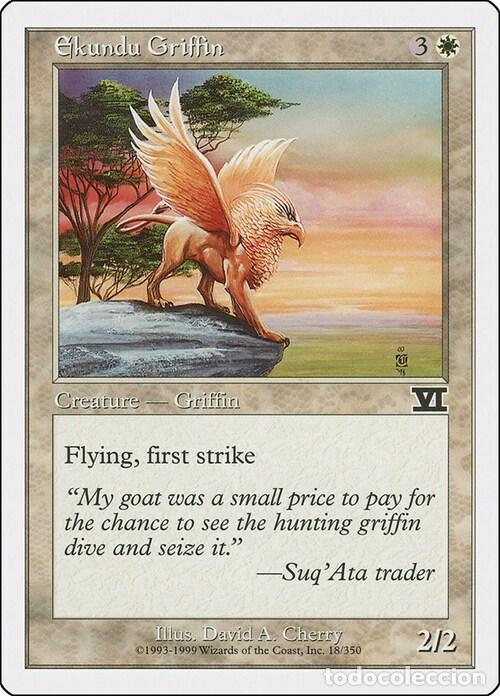 Trading Cards: Carta MTG-Grifone Ekundu-Sesta Edizione-N.018-ITA-EX- - Magic the Gathering