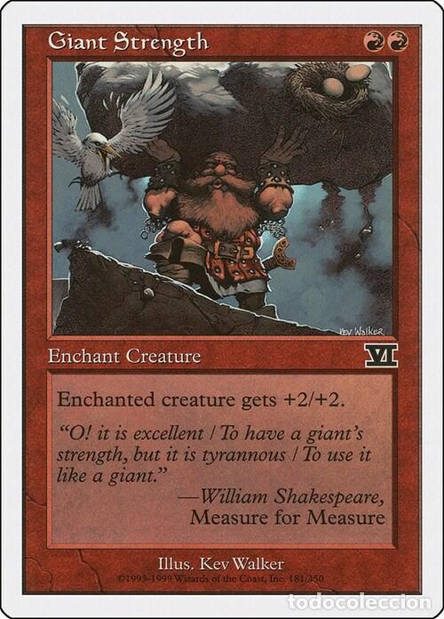 Trading Cards: Carta MTG-Forza del Gigante-Sesta Edizione-N.181-ITA-EX- - Magic the Gathering