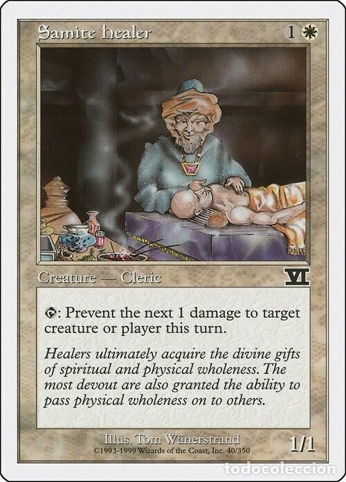 Trading Cards: Carta MTG-Guaritore Bianco-Sesta Edizione-N.040-ITA-EX- - Magic the Gathering
