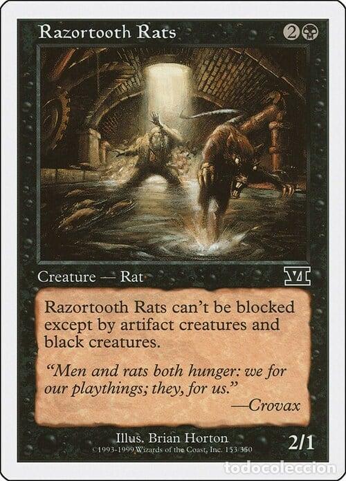 Trading Cards: Carta MTG-Ratti dai Denti di Rasoio-Sesta Edizione-N.153-ITA-EX- - Magic the Gathering