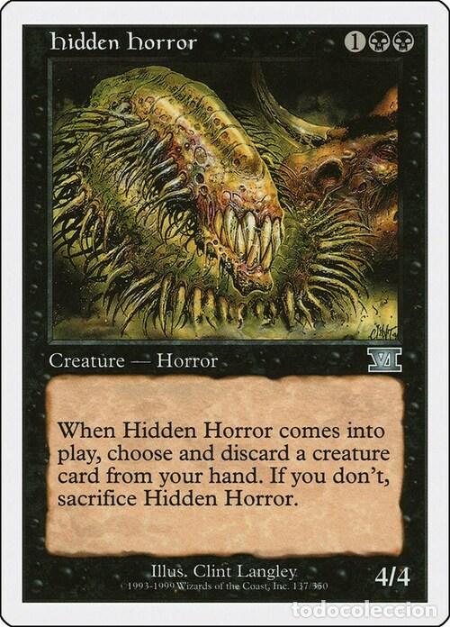 Trading Cards: Carta MTG-Hidden Horror-Sesta Edizione-N.137-EN-EX- - Magic the Gathering
