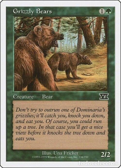 Trading Cards: Carta MTG-Orso Grizzly-Sesta Edizione-N.236-ITA-Played- - Magic the Gathering