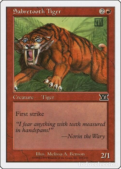 Trading Cards: Carta MTG-Tigre dai Denti a Sciabola-Sesta Edizione-N.203-ITA-EX- - Magic the Gathering