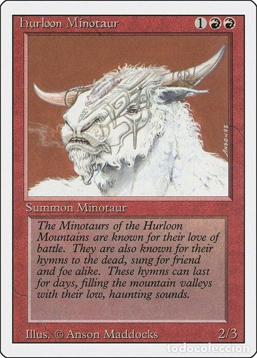 Trading Cards: Carta MTG-Hurloon Minotaur-Revised-N.159-EN-EX- - Magic the Gathering