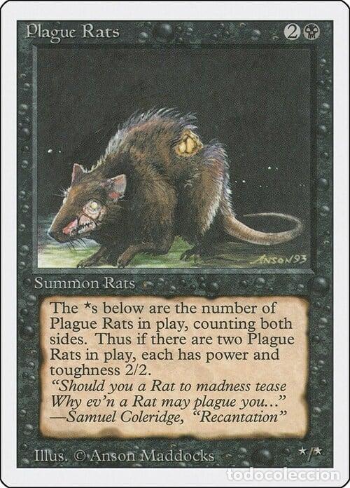 Trading Cards: Carta MTG-Plague Rats-Revised-N.123-EN-EX- - Magic the Gathering