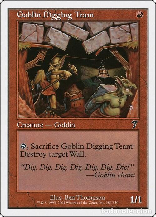 Trading Cards: Carta MTG-Goblin Digging Team-Settima Edizione-N.185-EN-EX- - Magic the Gathering