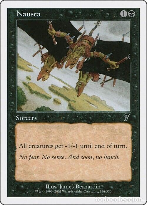 Trading Cards: Carta MTG-Nausea-Settima Edizione-N.135-CHINA-S-EX- - Magic the Gathering