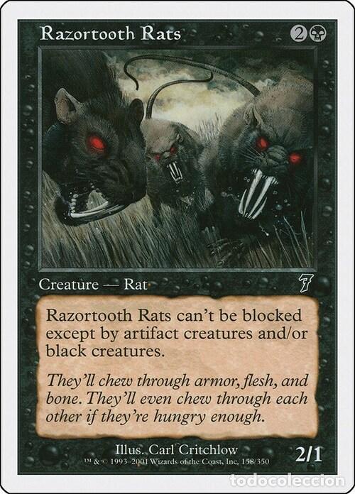 Trading Cards: Carta MTG-Ratti dai Denti di Rasoio-Settima Edizione-N.122-ITA-EX- - Magic the Gathering