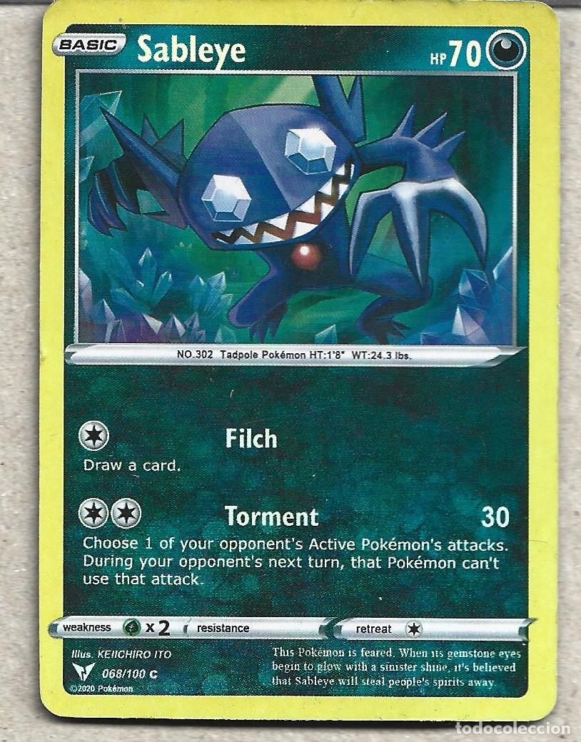 Trading cards: CROMOS DE POK&Eacute;MON B&Aacute;SICO SABLEYE PS 70 DEL A&Ntilde;O 2020 - Foto 1