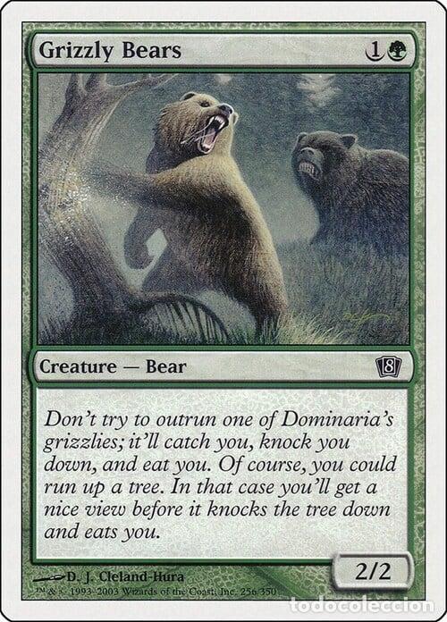 Trading Cards: Carta MTG-Orso Grizzly-Ottava Edizione-N.248-ITA-Played- - Magic the Gathering