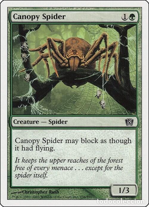 Trading Cards: Carta MTG-Canopy Spider-Ottava Edizione-N.236-EN-EX- - Magic the Gathering