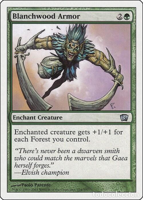 Trading Cards: Carta MTG-Blanchwood Armor-Ottava Edizione-N.288-EN-EX- - Magic the Gathering