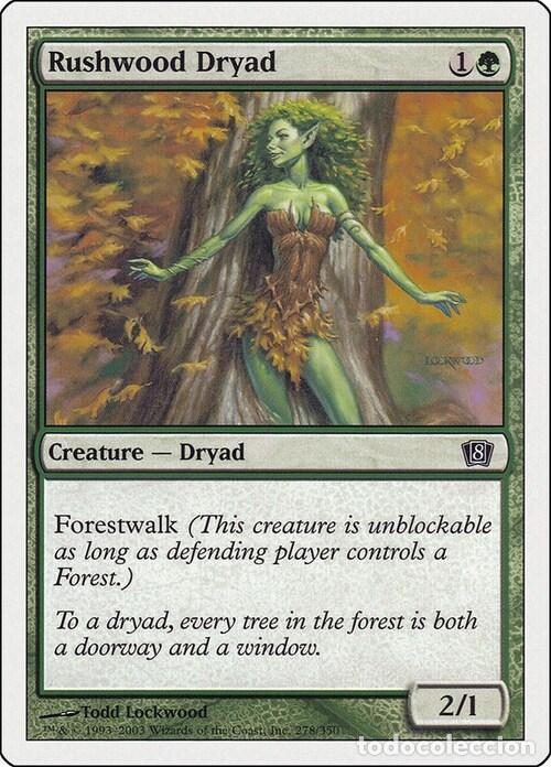 Trading Cards: Carta MTG-Rushwood Dryad-Ottava Edizione-N.278-EN-EX- - Magic the Gathering