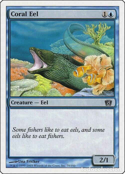 Cartas Colecion&aacute;veis: Carta MTG-Anguilla Corallina-Ottava Edizione-N.110-ITA-LP- - Magic the Gathering
