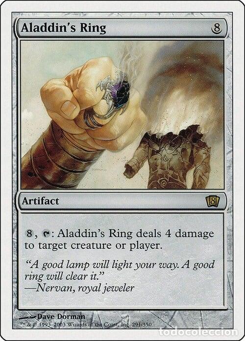 Trading Cards: Carta MTG-Aladdin's Ring-Ottava Edizione-N.069-EN-EX- - Magic the Gathering