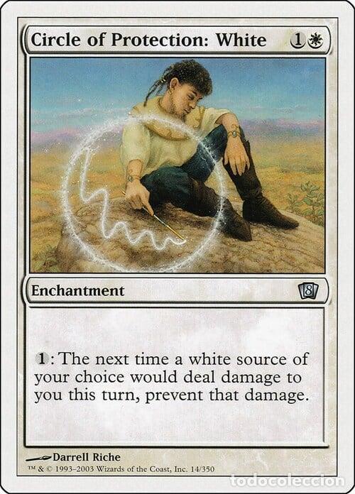 Trading Cards: Carta MTG-Circle of Protection: White-Ottava Edizione-N.012-EN-Good- - Magic the Gathering