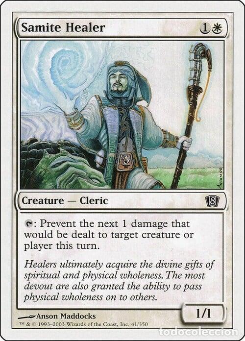 Trading Cards: Carta MTG-Samite Healer-Ottava Edizione-N.041-EN-EX- - Magic the Gathering